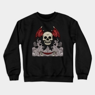 Design art of red wings skullhead Crewneck Sweatshirt